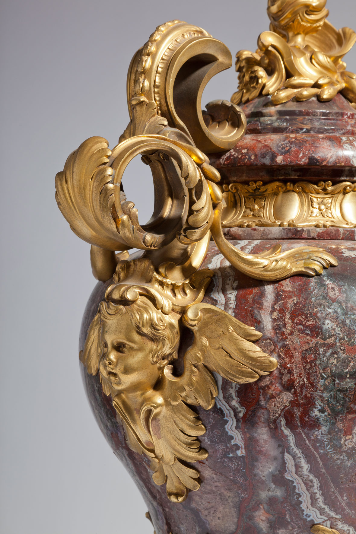 Gagneau Freres Marble and Bronze Mounted Vases